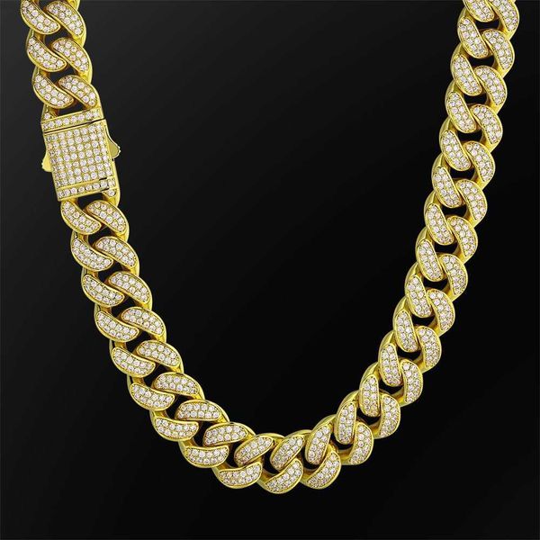 

hip hop fine 10mm vvs moissanite diamond necklace iced out silver 925 jewelry miami cuban link chain/
