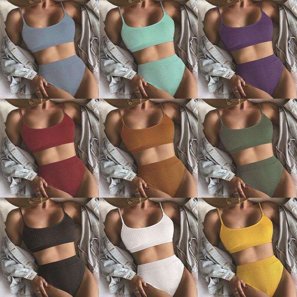 

swimsuit split bikini womens high waist open back wholesale, White;black