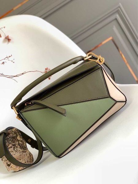 

women's bag puzzle geometric cowhide small splice bag deformation one shoulder crossbody handbag high quality