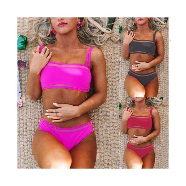 

yunle swimsuit womens solid color split mesh, White;black