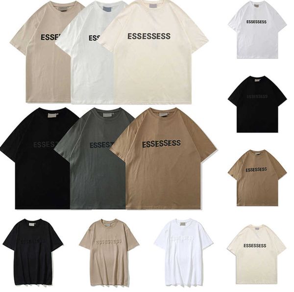 

ess t-shirt mens essen t shirts thick cotton version summer women designers tshirt tees fashion man casual letter polos clothing shorts sle, White;black