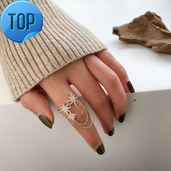 

aimgal jewelry micro set diamond star awn chain tassel ring lady, Silver