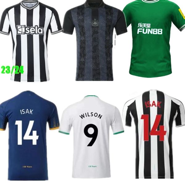 

23 24 130 years soccer jerseys anniversary isak botman bruno g joelinton trippier 2023 2024 united maximin wilson targett football shirt kid, Black;yellow