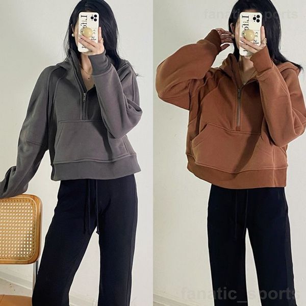 

lu align lu scuba sport training hoodie yogas lady pullover jogging hoody oversized athletic hooded casual half zip sweatshirts long