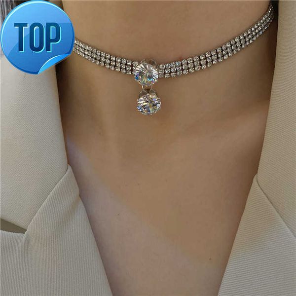 

carter lisa french style retro full drill choker necklace woman unique design fashion temperament choker necklace, Silver