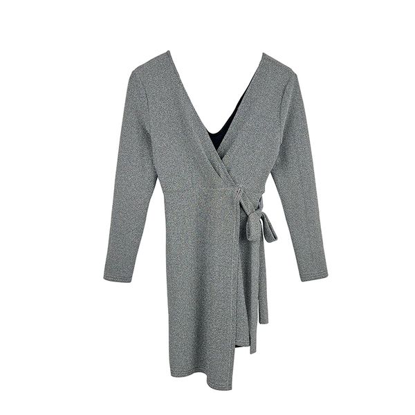 

dresses apparel women's clothing deep v high elastic dress, Black;gray