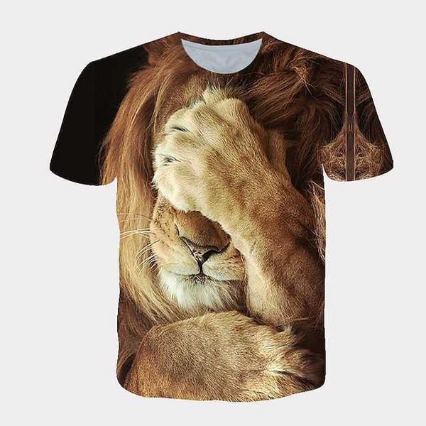 

men's t shirt tee shirt tee graphic animal lion paw round neck 3d print daily holiday short sleeve print clothing apparel streetwear ex, White;black