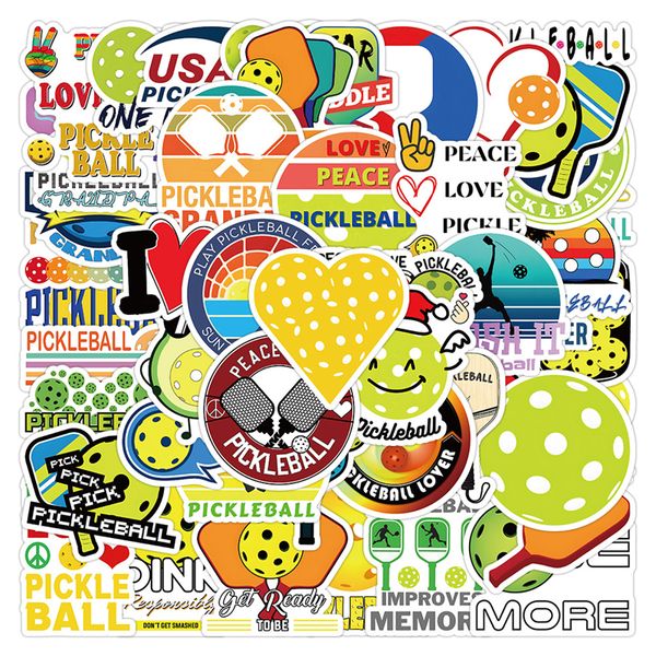 

50pcs pickleball stickers pickleball sport graffiti stickers for diy luggage lapskateboard motorcycle bicycle stickers
