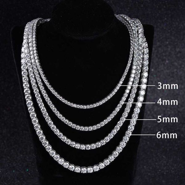 

custom 925 sterling silver vvs diamond men women tennis moissanite necklace