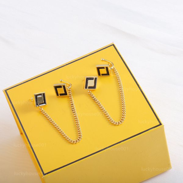

new charming women premium pendant earclips 18k gold plated earrings designer earrings luxury letter design earrings fashion wedding jewelry, Silver