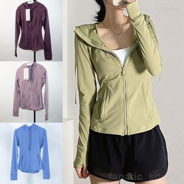 

lu align lu define women yoga sports sportswear thin gym jacket hooded long stretch bodybuilding coat jackets hooded elastic exercise hoodie, White;red