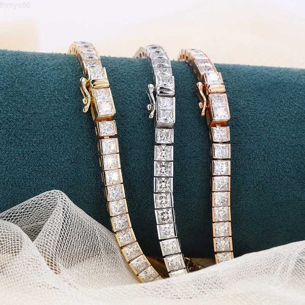 

ready to ship tennis bracelets princess cut synthetic moissanite diamond tennis bracelet in stock, Silver