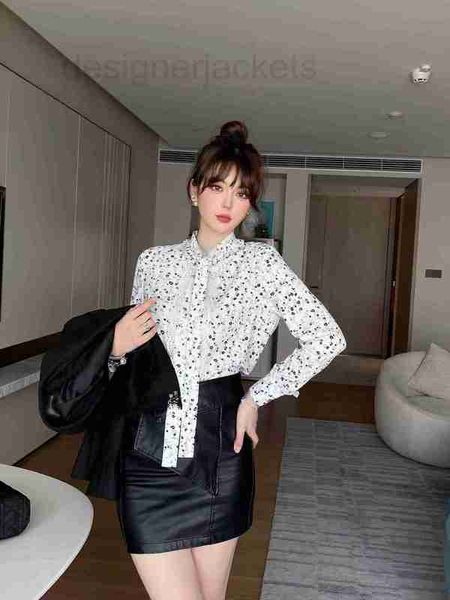

women's blouses & shirts designer high end spring/summer new product temperament light mature gentle style small daisy drop printing sh, White