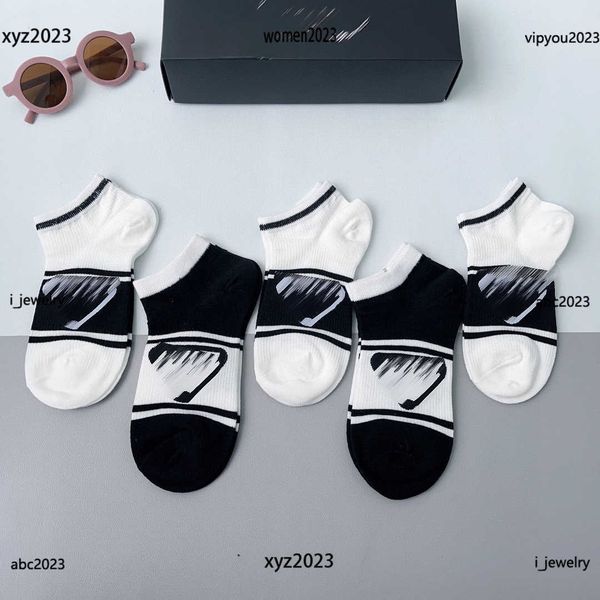 

geometric pattern printing men sock fashion women socks breathable stockings pure cotton short socks with box, Black