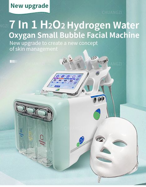 

7 in1 h2o2 hydrogen water oxygan small bubble facial machine