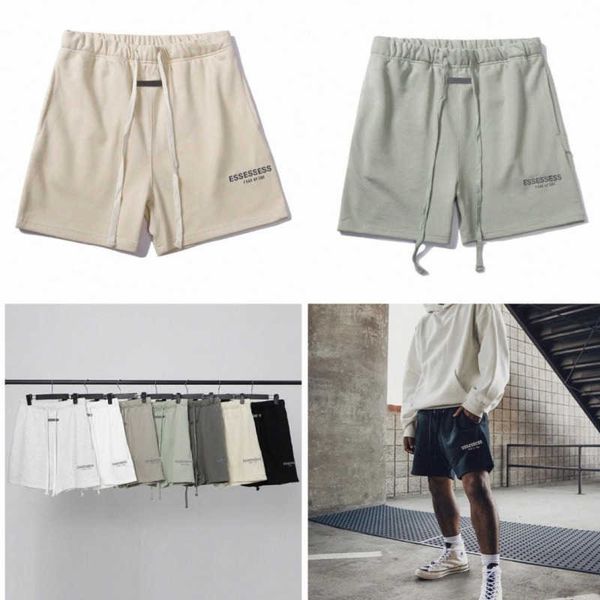 

men's women's designer essentail shorts cotton sports fashion essent short street style tide knee length essentiel clothing street, White;black