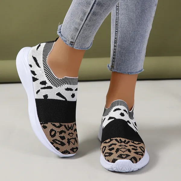 

vulcanized shoes women mesh breathable platform sneakers ladies flats soft casual walking sock shoes female plus size, Black