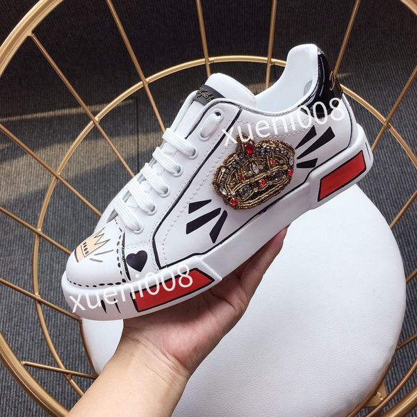 

2023new woman classics brand casual shoes leather lace-up sneaker running trainers letters shoes flat printed sneakers, Red;white