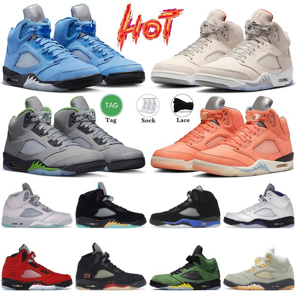 

jumpman 5 basketball shoes men 5s unc university blue craft light orewood brown green bean crimson bliss dark concord aqua mens sneakers tra