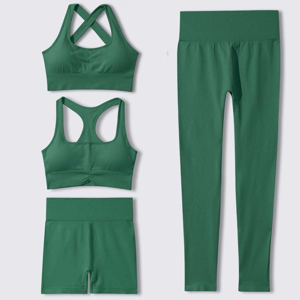 

women's tracksuits 24pcs seamless yoga set women sports suit high waist short leggings fitness bra shorts workout sportswear gym clothi, Gray