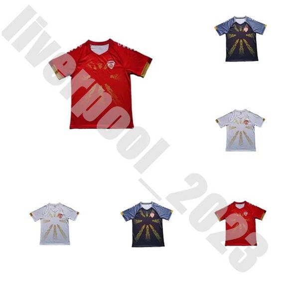 

north macedonia pandev soccer jerseys 22 23 24 national team trickovski bardhi alioski maillots de foot stojanovski ristovski ademi churlino, Black;yellow