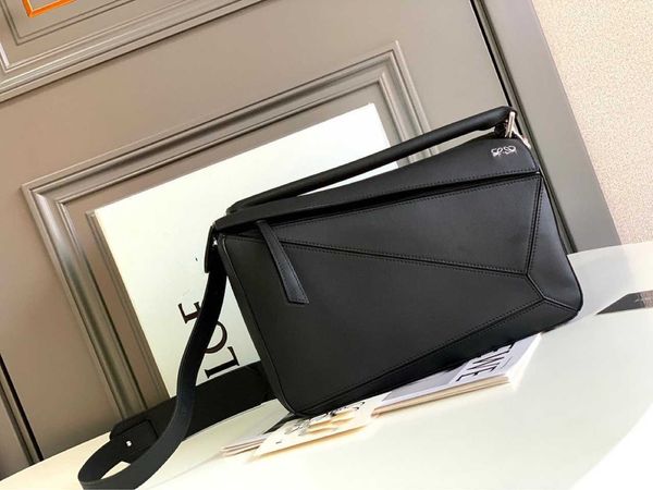 

women's bag puzzle cowhide splice medium geometric deformation handheld one shoulder crossbody bag high quality