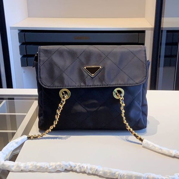 

fabric triangle badge crossbody women designer bag quilted square adjustable chain large volume shopping coin purse flap shoulder pochette k
