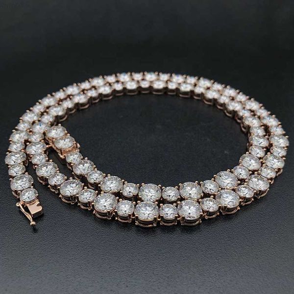 

hip hop jewelry tennis chain 925 sterling silver solid gold moissanite lab diamond fine jewelry tennis chain
