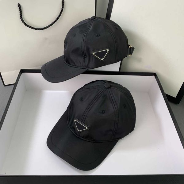 

luxury designer casquette ball caps cap solid color hat metal triangle, Blue;gray