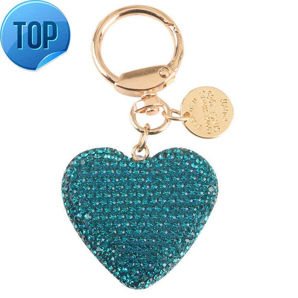 

heart-shaped diamond-studded metal keychain creative love earphone set bag pendant text metal tag accessories key chains, Silver