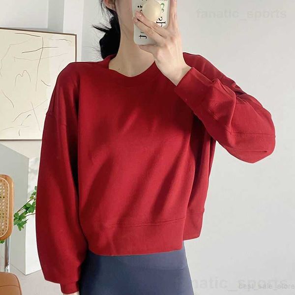

long sleeve loose sport tshirt yoga lady perfectly oversized bodybuilding short t-shirts casual exercise swiftly tech full round neck popula, White;red