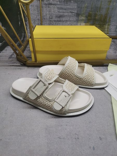 

2023 fashion sandals genuine leather for women slippers summer luxury flat slides ladies summer beach sandal party wedding oran 0607, Black