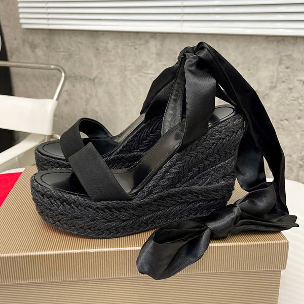 

womens sandals designer wedges sandal italian luxury fashion brand size 35-42 platform 4.5cm heel 12.5cm model cz01, Black