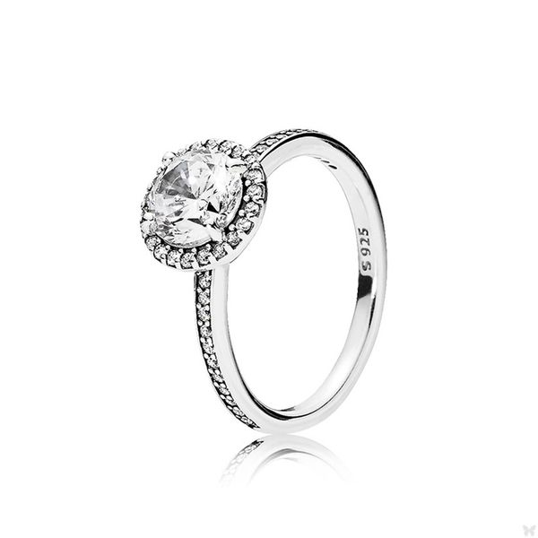 

luxury crystal diamond wedding ring fro pandora authentic sterling silver party jewelry designer rings for women girls ring with original bo, Slivery;golden