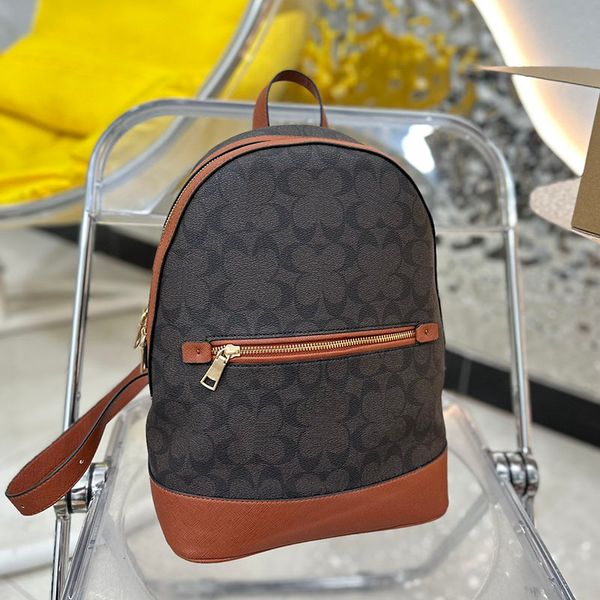 

travel designer handle bags totes bag large capacity coac backpack real leather shoulder wallet men women with composite schoolbag multicolo
