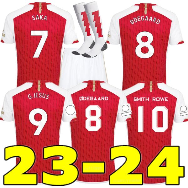 

fans version soccer jerseys saliba gunners 23 24 martinelli g. jesus 2023 2024 arsen pre match jersey saka all football shirt goal, White;black