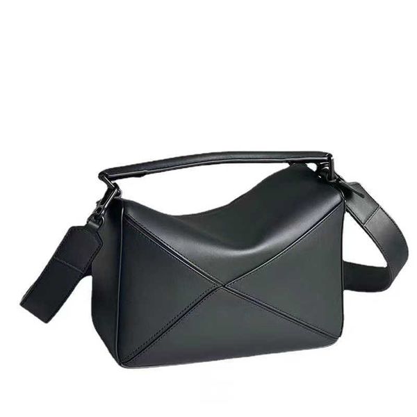 

high-end designer bag original genuine leather boston women's handbag puzzle geometric spliced pillow one shoulder crossbody handbag