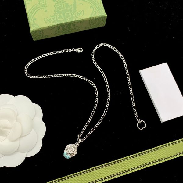 

silver lion diamond necklace men's and women's designer necklace g jewelry fashion necklace gift high quality