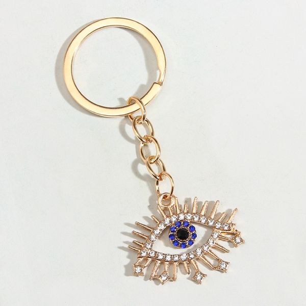 

creative devil's eye keychain pendant jewelry diamond set evil eye bag car keychains accessories in bulk, Silver