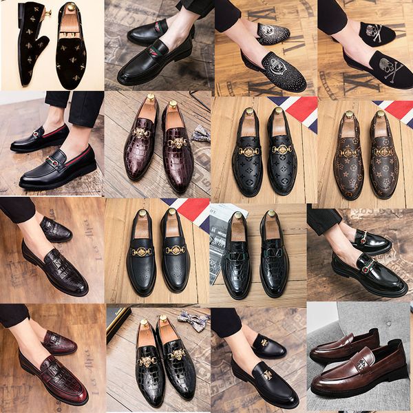 

luxury brand british style leffer shoes vintage black brown leather shoes men party casual shoes gentleman formal business shoes