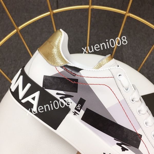 

new women men classics brand casual shoes leather lace-up sneaker running trainers letters shoes flat printed sneakers, Red;white