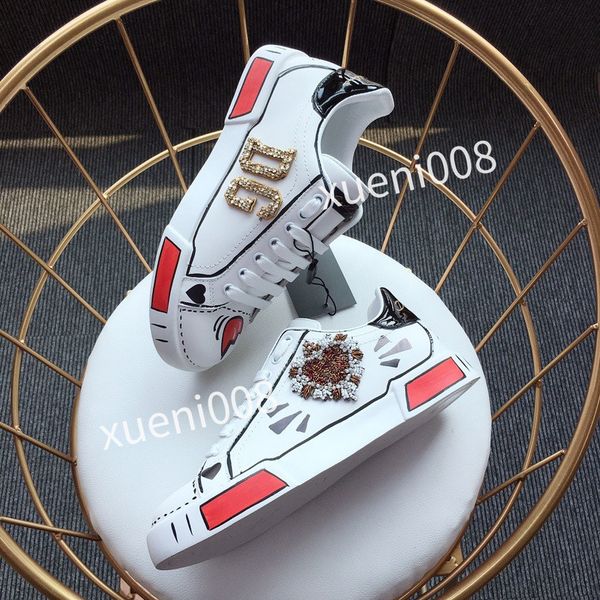 

2023women mens classics brand casual shoes leather lace-up sneaker running trainers letters shoes flat printed sneakers, Red;white