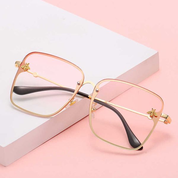 

new gold metal large frame uv sunglasses women's fashion wear sun protection glasses, White;black
