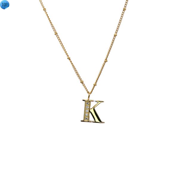 

wholesale price custom stainless steel charm simple k letter women necklaces, Silver