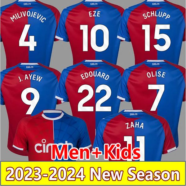 

23 24 olise lerma eze cpfc soccer jerseys edouard schlupp mateta j.ayew crystals gordon football shirt 2023 2024 doucoure schlupp men kids u, Black;yellow