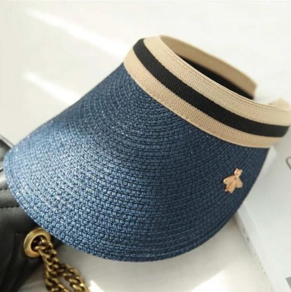 

2021 summer hat with bee pattern woman visors casquettes caps luxury designer cap beach hats beanie 5 colors optional188d, Blue;gray
