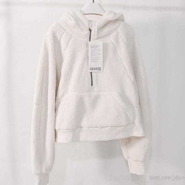 

scuba yoga running loose hooded coat girl cotton clothing jogging hoody oversized training sweatshirts half zip sports hoodie sportswear, White;red