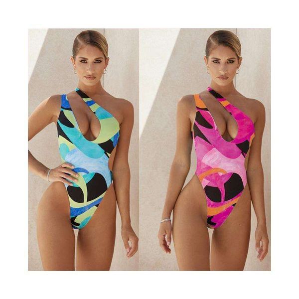 

pengxiang bikini one piece swimsuit female printed plus size factory, White;black
