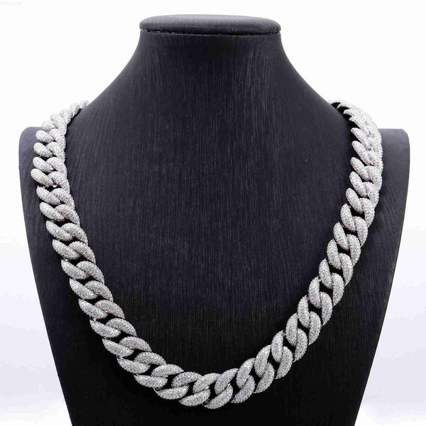 

mens miami cuban link chain necklace 925 sterling silver necklace iced out hip hop jewelry chain choker necklace