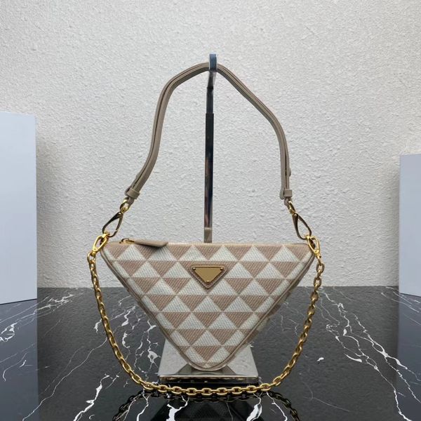 

1bc543 new women's crossbody bag high-end custom quality embroidered fabric shoulder bag modern leather strap detachable beautiful fash